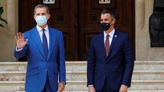 El rey Felipe, este mi�rcoles en el Palacio de Marivent durante la audiencia al presidente del Gobierno, Pedro S�nchez