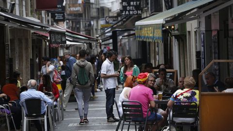 Ambiente en la Franja, la zona de vinos de A Corua.