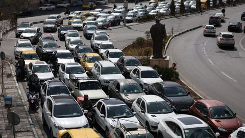 Colapso en el tr�fico en Teher�n tras el ataque de esta ma�ana