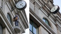 El antes y el despu�s de la fachada del edificio de Correos de Lugo sin el aut�mata