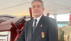Jos� Manuel Pato, en el buque Cuauht�moc, en la Tall Ship Race, invitado de honor del embajador de M�xico. Ha impulsado la visita del patrullero de la Armada a Laxe.