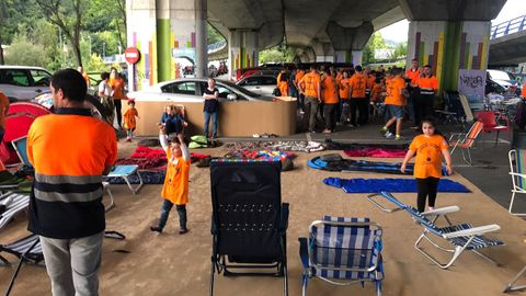 Acampada de los trabajadores de Vesuvius