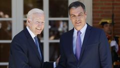 Joe Biden y Pedro S�nchez en la Moncloa, durante la cumbre de la OTAN en Madrid en junio del 2022