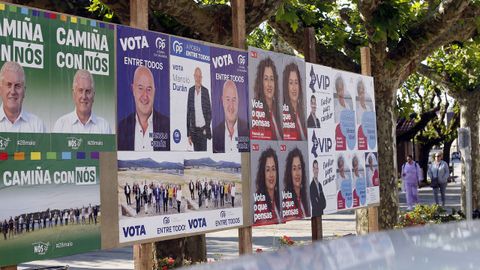 La figura del candidato es la predominante en los carteles electorales.
