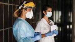 Punto de toma de muestras covid-19 en el hospital Santa Maria Nai