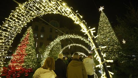 Alumbrado de Navidad del ao pasado en Pontevedra.