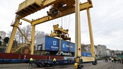 Sistema de carga de semirremolques de camiones para autopistas ferroviarias creado por Termavi, en Vigo