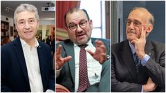 De izquierda a derecha, el rector de la UDC, Ricardo Cao; el de la USC, Antonio Lpez; y el de la UVigo, Manuel Reigosa.