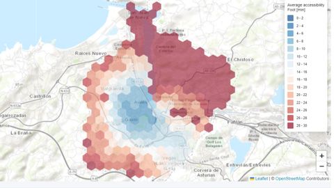 El mapa de los 15 minutos en Avil�s