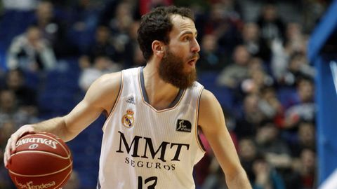 Sergio Rodríguez, en un partido con el Real Madrid.