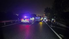 Imagen del accidente ocurrido en la A-55 esta madrugada