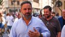 El l�der de Vox, Santiago Abascal, en la Plaza Mayor de Salamanca