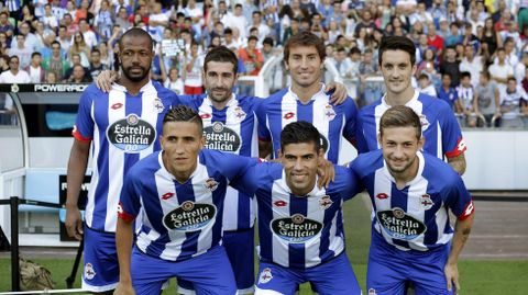 LAS NUEVAS INCORPORACIONES. En la fila de arriba y de izquierda a derecha: Sidnei, Rubn Gracia Cani, Pedro Mosquera y Luis Alberto. En la fila inferior: Fayal Fajr, Juanfran Moreno y Fede Cartabria.