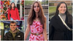 Becarios de la Fundacin Barri. A la izquierda, arriba, Almudena Gonzlez; debajo, Ral Salgado; Carmen Fuente, en el centro; y Eugenia Herrero, a la derecha