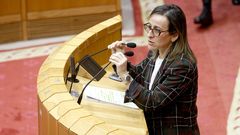 Ethel V�zquez interviniendo en el plenod el Parlamento, en una foto de archivo