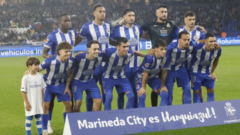 El once inicial del Deportivo ante el Levante.