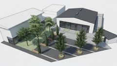 Imagen del dise&ntilde;o de la ampliaci&oacute;n de los talleres de FP del IES de Curtis