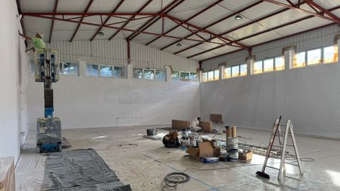 Obras en el gimnasio del instituto de Ribadavia