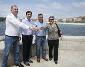 Roberto Ag�s (Sanxenxo Pode), Gonzalo Pita (SAL), David Otero (BNG) y Coral Gonz�lez-Haba. 