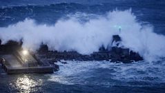 Fuerte temporal en el mar en Galicia