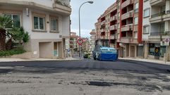 Asfaltado en la calle Vidal Rocha, en Sanxenxo
