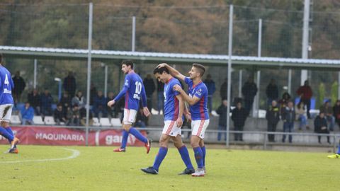 Real Oviedo Vetusta Steven Ernesto Gol Horizontal.Ernesto felicita a Steven tras un gol, esta temporada