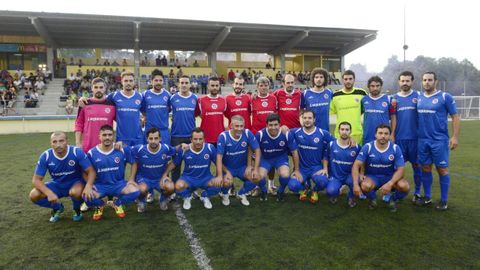 Imagen del primer partido de la UD Ourense, un amistoso ante el Barbads en Os Carrs