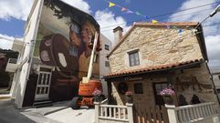 A praza do Quinteiro, co mural de Yoseba MP en marcha, albergar algns dos actos do Semente Festiletras