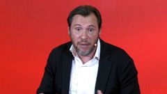 El ministro de Trasportes y Movilidad, �scar Puente, durante su participaci�n en un acto en Salamanca