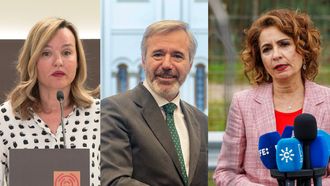 Pilar Alegr&iacute;a, Jorge Azc&oacute;n y Mar&iacute;a Jes&uacute;s Montero.