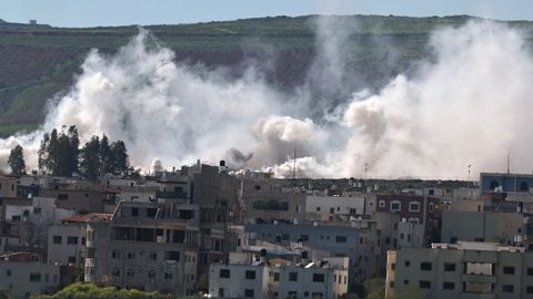 Ataques israel�es en la frontera norte entre Israel y el L�bano, en una imagen de archivo