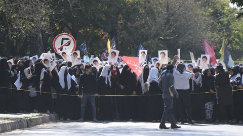Protestas en Islamabad, Pakist�n, cerca de la embajada de Estados Unidos