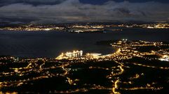 Vista de la r�a de Arousa, con A Illa al fondo, desde A Curota