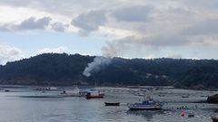 Incendio forestal en Sada