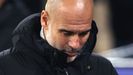 Guardiola, con una herida en la nariz que se provoc durante el partido del Manchester City ante el Feyenord. 