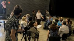 Los participantes en uno de los talleres sobre cine, teatro y m�sica.