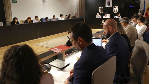 La corporaci�n municipal de Pontevedra, en el pleno del Concello celebrado este lunes en la Casa Consistorial