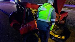 Imagen del veh�culo en el que viajaba el conductor fallecido