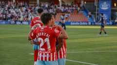 Guille Berzal celebrando el gol de la victoria ante el Coria