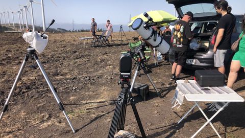 Observaci�n del eclipse desde la serra de Meira.