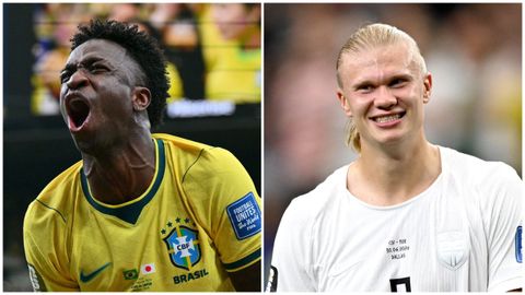 Vinicius y Haaland, de Brasil y Noruega, durante este Mundial.