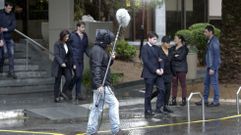 La sargento Neira y Diego Baz�n, ayer en A Coru�a. 