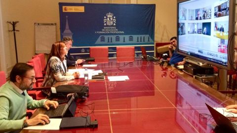 La secretaria general de FP, Clara Sanz, durante la videoconferencia con los responsables autonómicos de la formación profesional