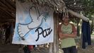 El campamento se erigi� junto al puente fronterizo de Tienditas