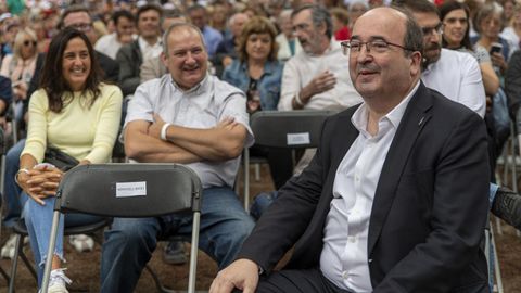 Miquel Iceta en la Fiesta de la Rosa, a la que no asisti Pedro Snchez, afectado por el covid