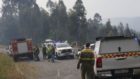 Medios terrestres, en las proximidades de la zona del fuego
