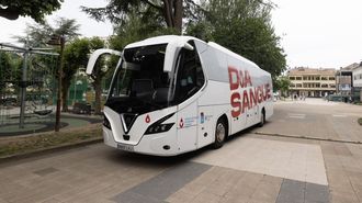 Un autob�s de donaci�n de sangre, en imagen de archivo