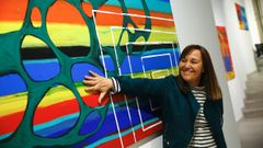 Menchu Lamas en una anterior muestra en la galer�a Luisa Pita