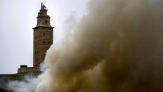 Fuego en el parque de la Torre