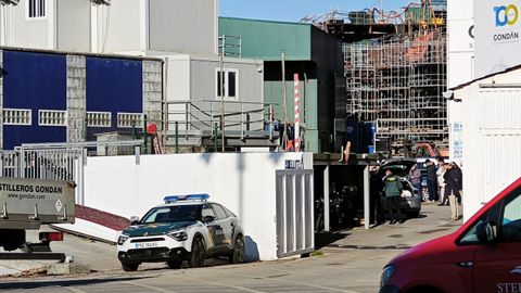Imagen de Astilleros Gond�n, poco despu�s de producirse el accidente mortal